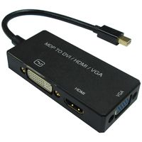 VALUE Mini DisplayPort - DVI/DP/HDMI Adapter, Mini DP M - VGA/DVI/HDMI F, v1.2, Active