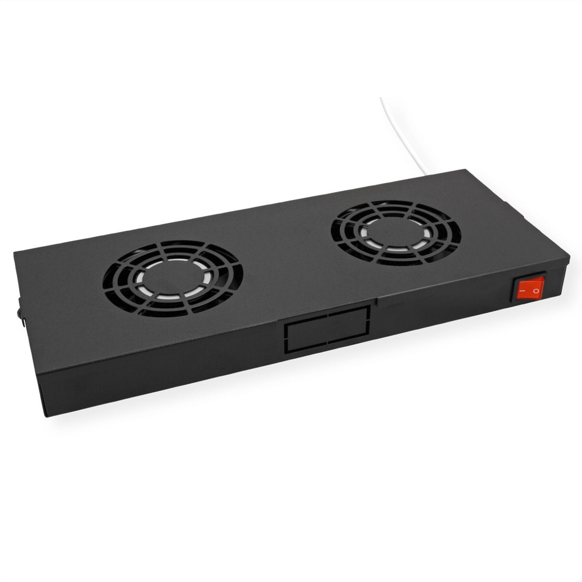 ROLINE 19-inch fan unit 2 fans, Thermostat black