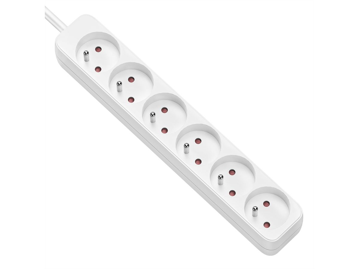 VALUE Power Strip, 6-way for France (UTE), white, 3 m
