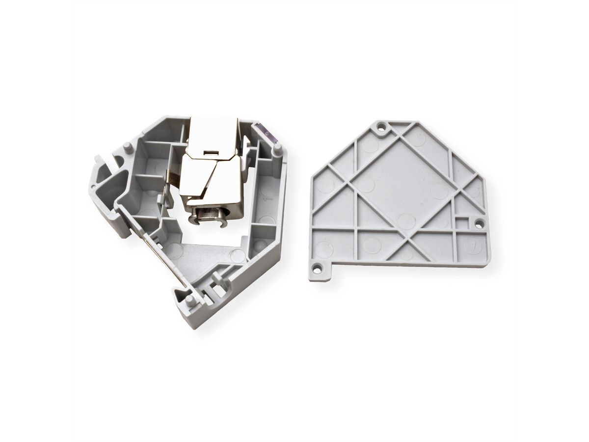 ROLINE Keystone Holder, empty, DIN-RAIL, 45°