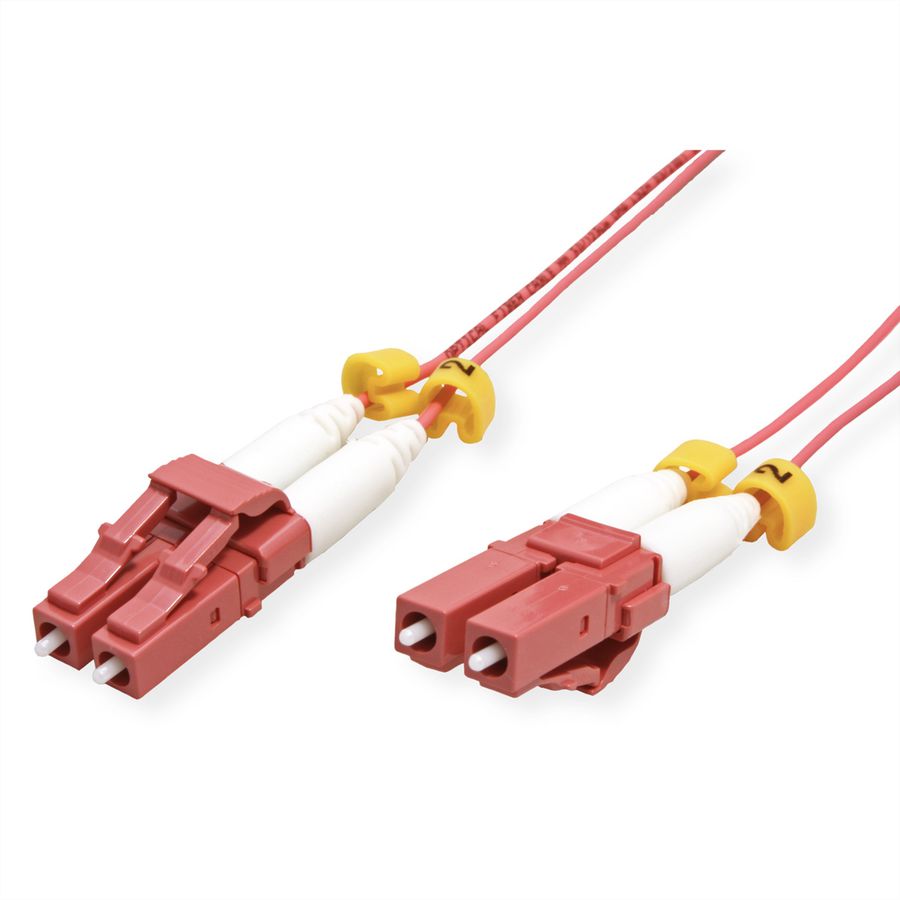 ROLINE FO SLIM Jumper Cable 50/125µm OM4, LC/LC, OD 1.2mm, LSOH, Slim, violet, 1 m