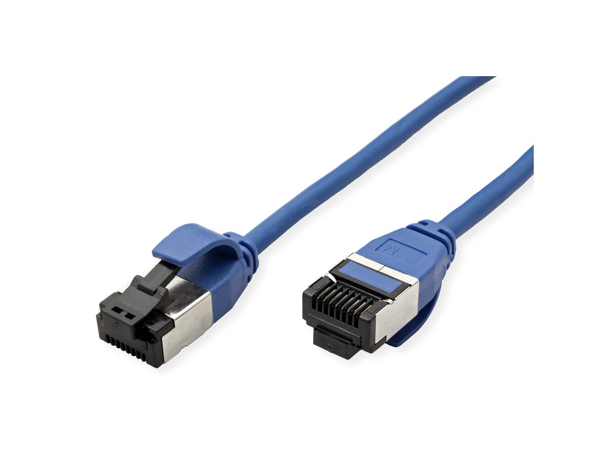 ROLINE U/FTP Patch Cord Cat. 8.1 (Class I), LSOH, SLIM, blue, 0.5 m