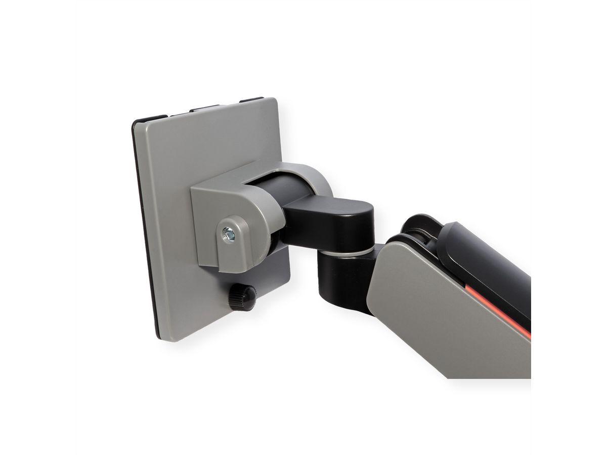 ROLINE Single LCD Monitor Stand, Gas Spring, Desk Clamp, < 124 cm (49"), Heavy Duty <= 20 kg, 5 Joints