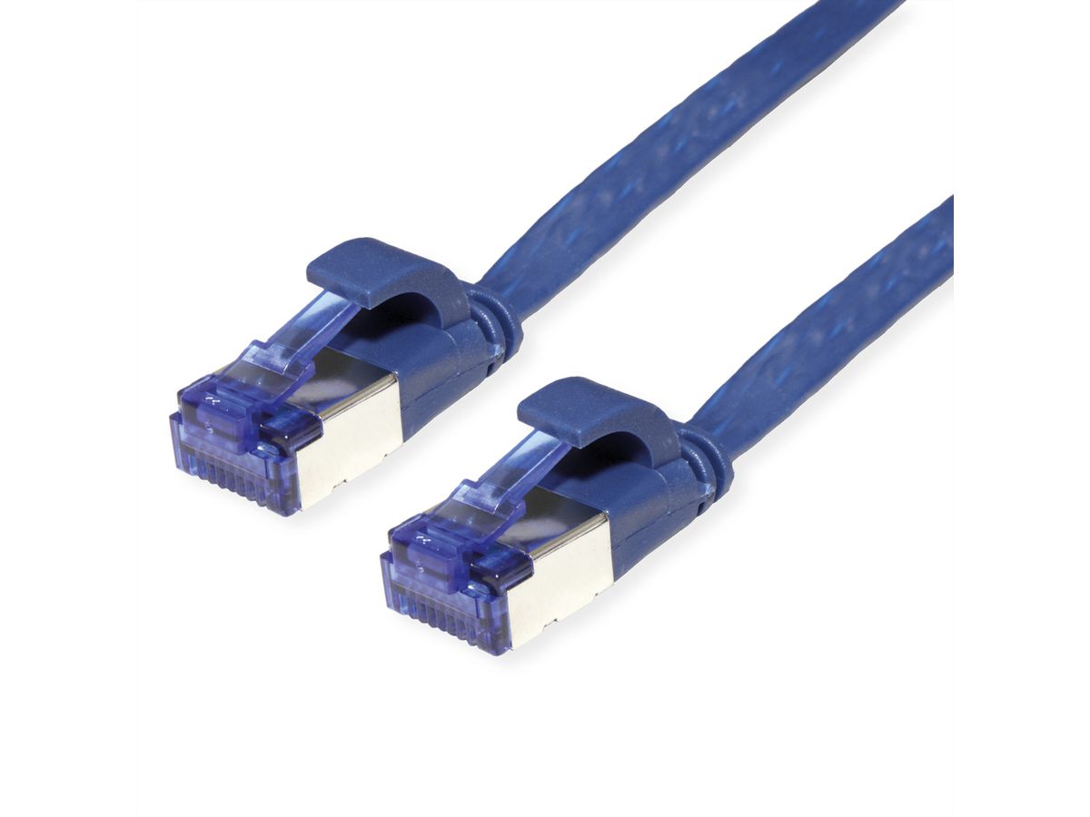 VALUE FTP Patch Cord, Cat.6A (Class EA), extra-flat, blue, 2 m