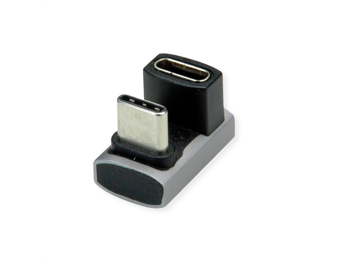 ROLINE Adapter, USB4 Gen 3x2, Aluminum, 360°, Type C, M/F, silver