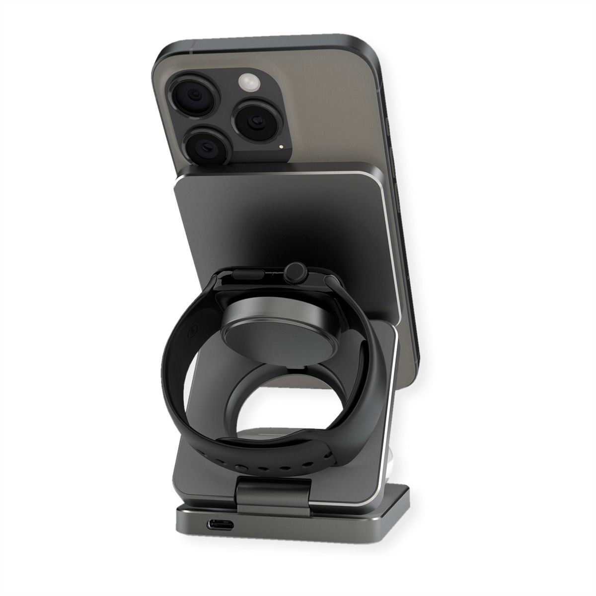 ROLINE 3-in-1 Wireless Foldable Charging Stand, for Samsung Devices