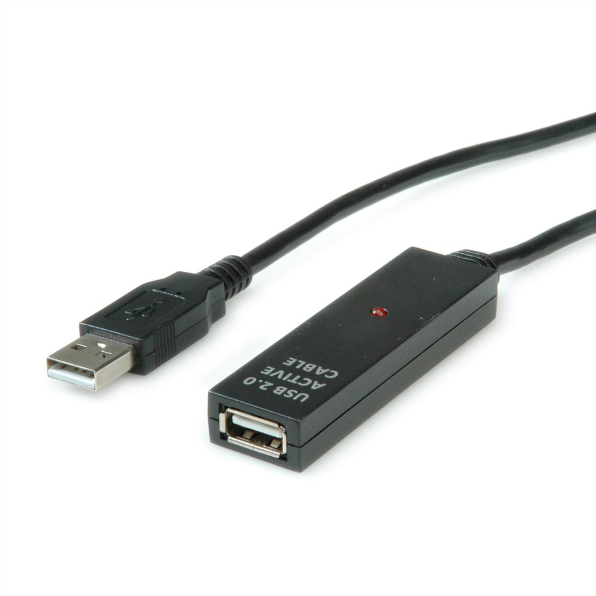VALUE USB 2.0 Extension Cable, active, black, 30 m