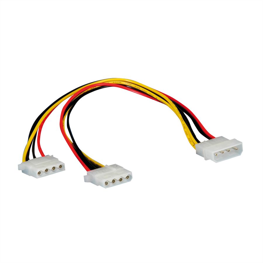 ROLINE Internal Y-Power Cable, 4-pin HDD to 2x 4-pin HDD, 0.3 m