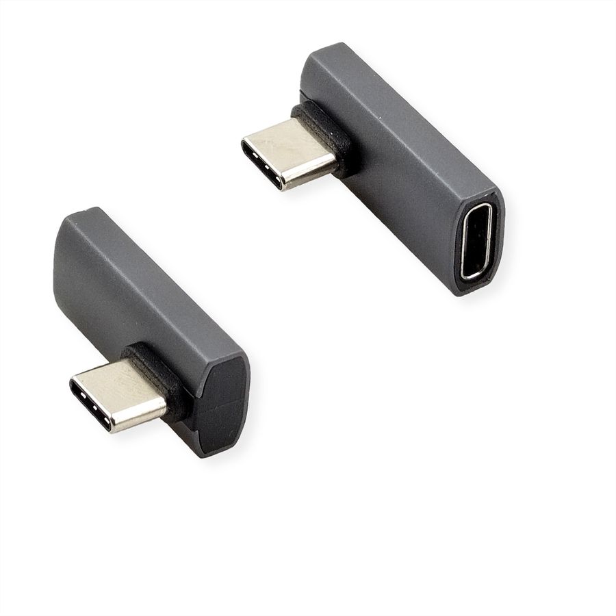 ROLINE Adapter, USB4 Gen 3x2, Aluminum, 90° rotated, Type C, M/F, silver