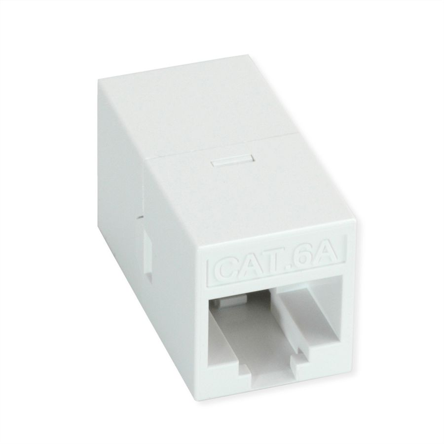 ROLINE RJ-45 Mini Inline Coupler, Cat.6A (Class EA), unshielded, white