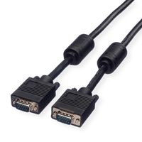 STANDARD SVGA Cable + Ferrite + DDC, HD15, M/M, black, 20 m