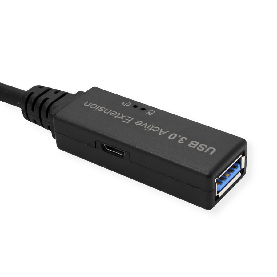 ROLINE USB 3.2 Gen 1 Active Repeater Cable, black, 5 m