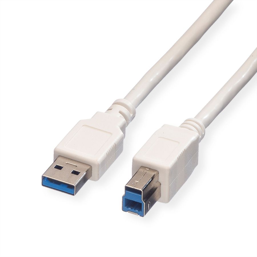 VALUE USB 3.2 Gen 1 Cable, A - B, M/M, white, 1.8 m
