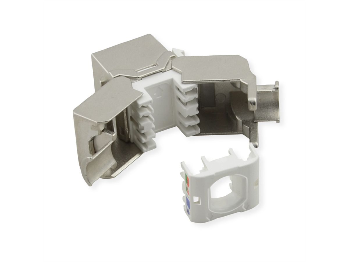 VALUE Keystone Jack, Cat.8 (Class I), RJ-45, STP, Tool-Free, silver