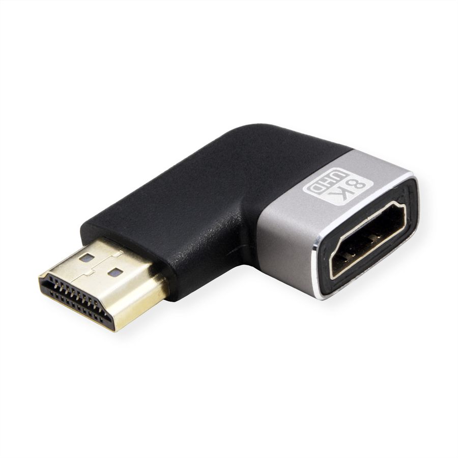 ROLINE 8K HDMI Adapter, M/F, 90° angled