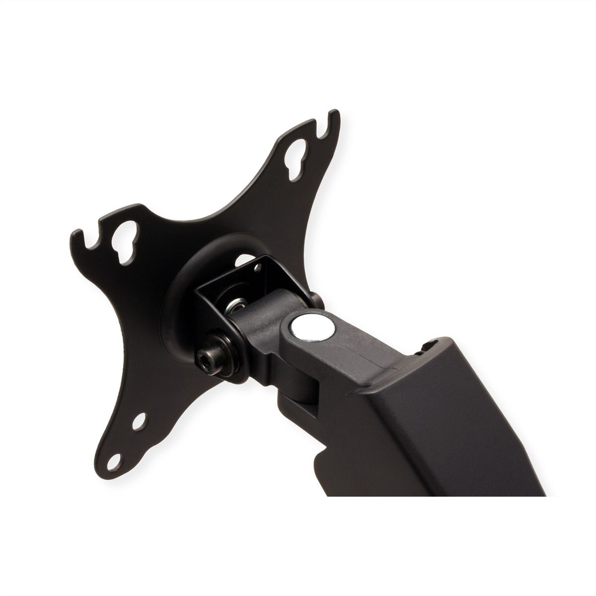 VALUE Dual LCD Monitor Stand Pneumatic, Desk Clamp, Pivot, 5 Joints, black