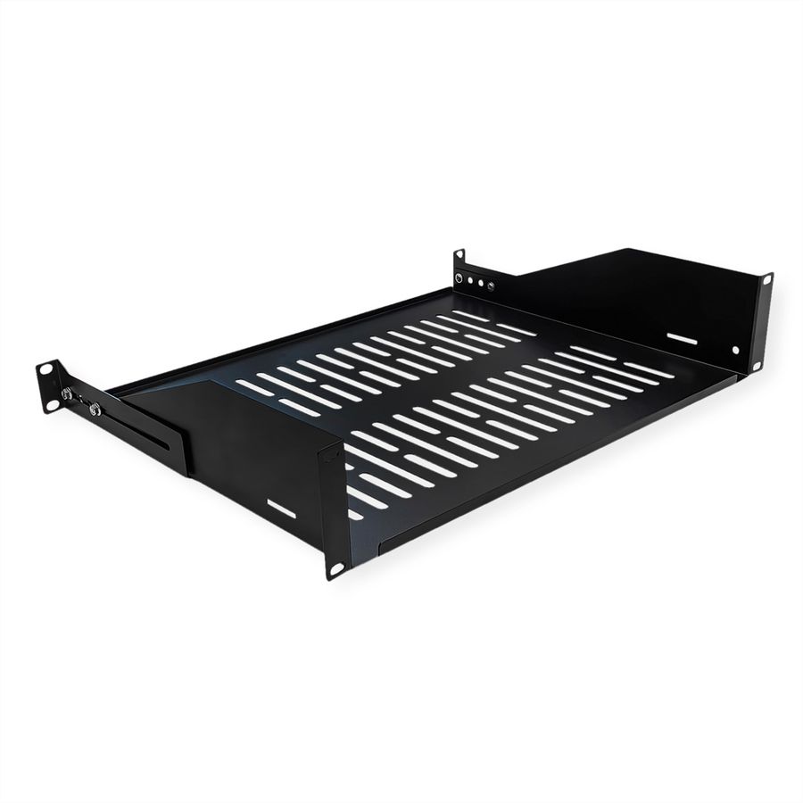 VALUE 19"-Fixed Shelf, 440 x 350mm, max. 25kg, 2U, U-Shape, black