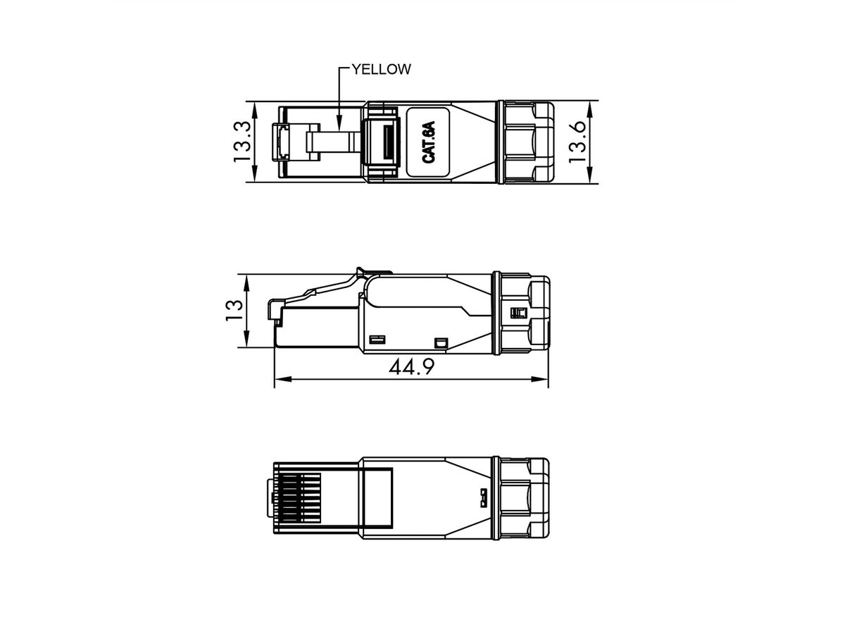 VALUE Field Plug Cat.6A/Class EA, shielded, short screw