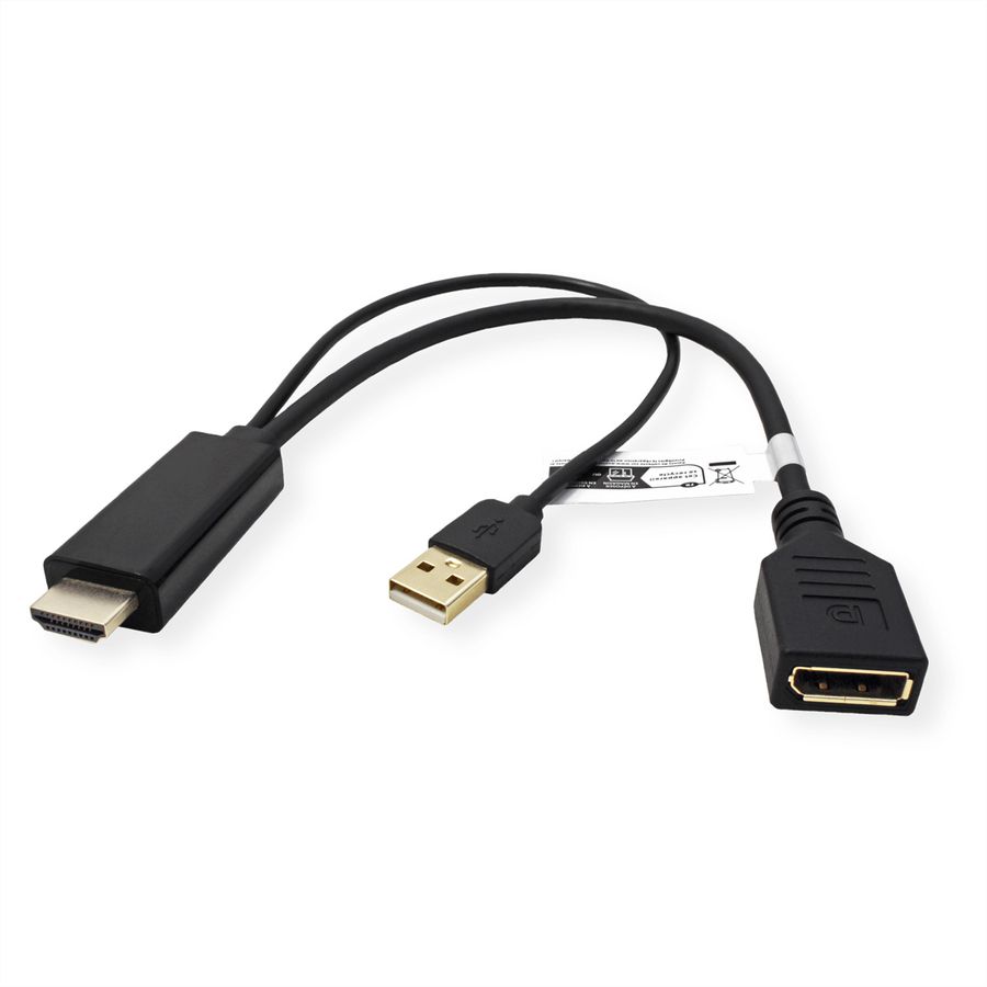 VALUE Cableadapter, v1.2, HDMI M - DP F