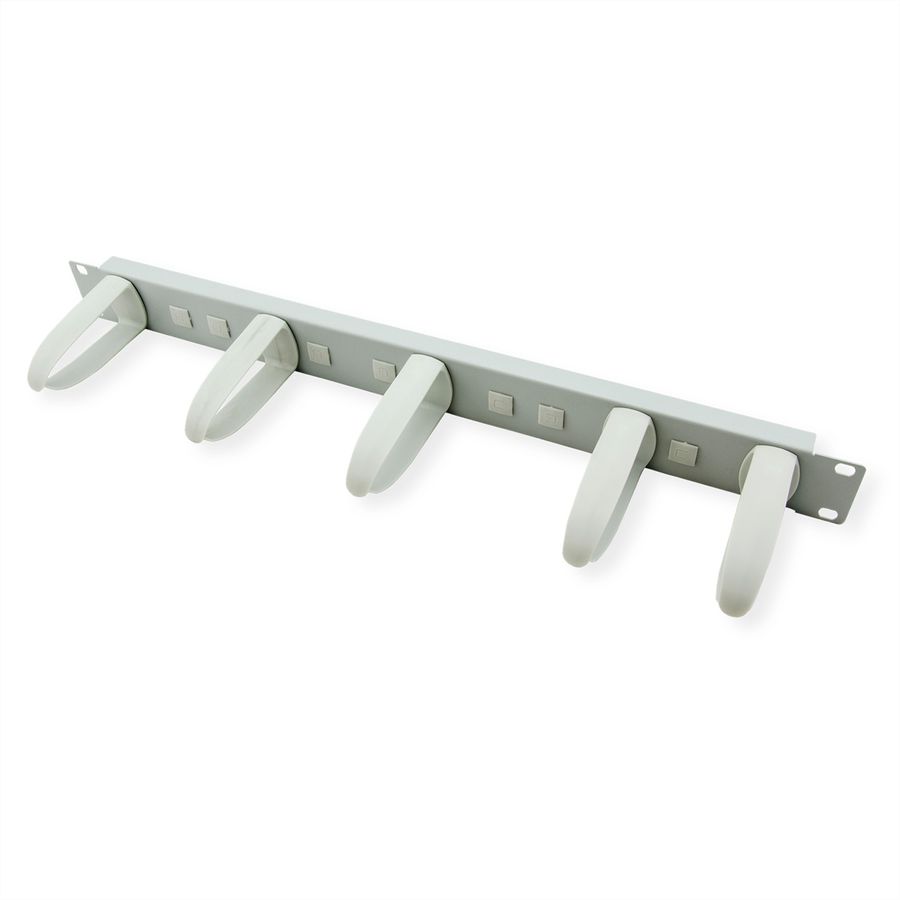 VALUE 19" Cable Management plate with Horizontal/Vertical cable rings for Cabinets, grey