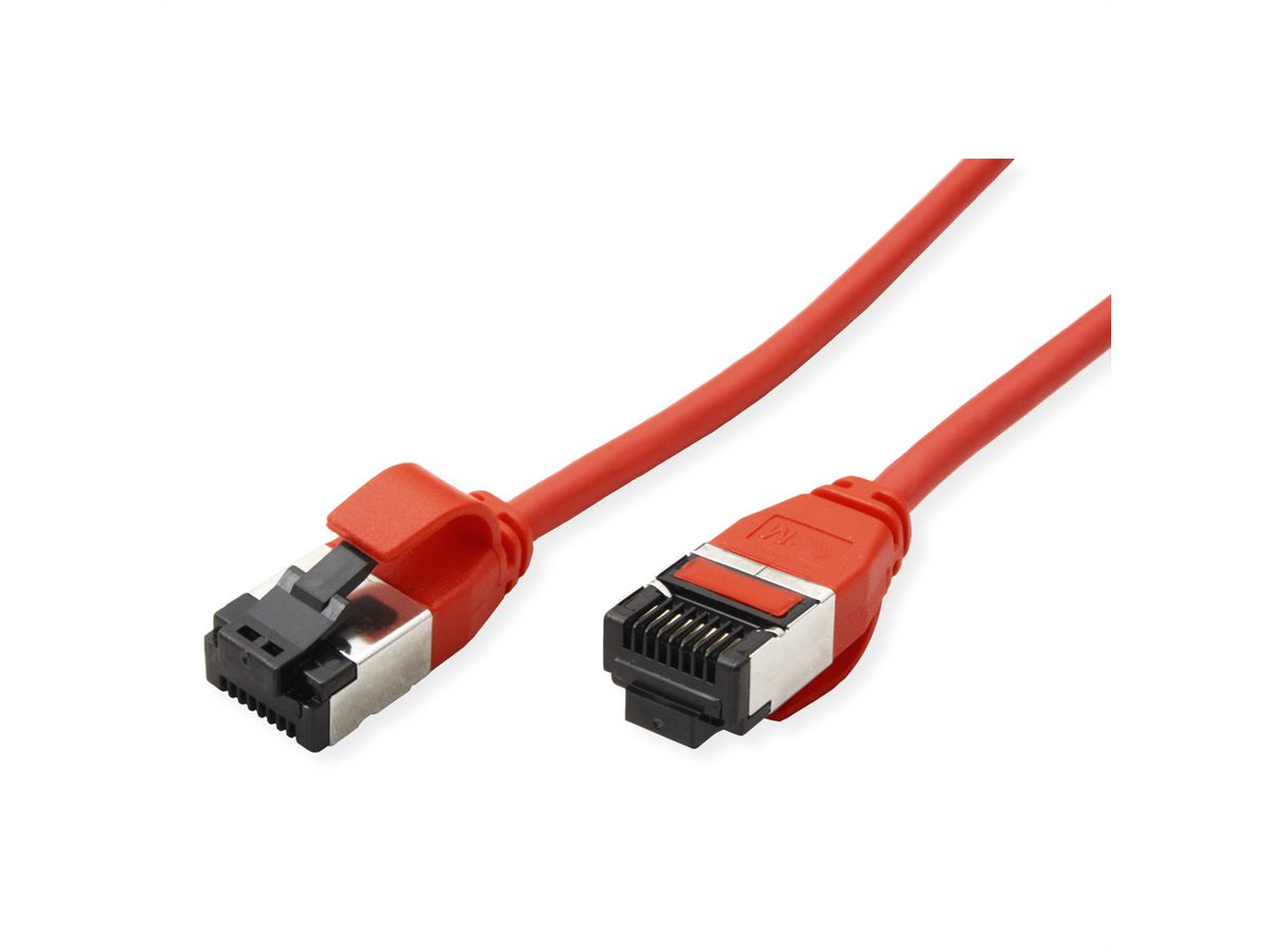 ROLINE U/FTP Patch Cord Cat. 8.1 (Class I), LSOH, SLIM, red, 0.5 m