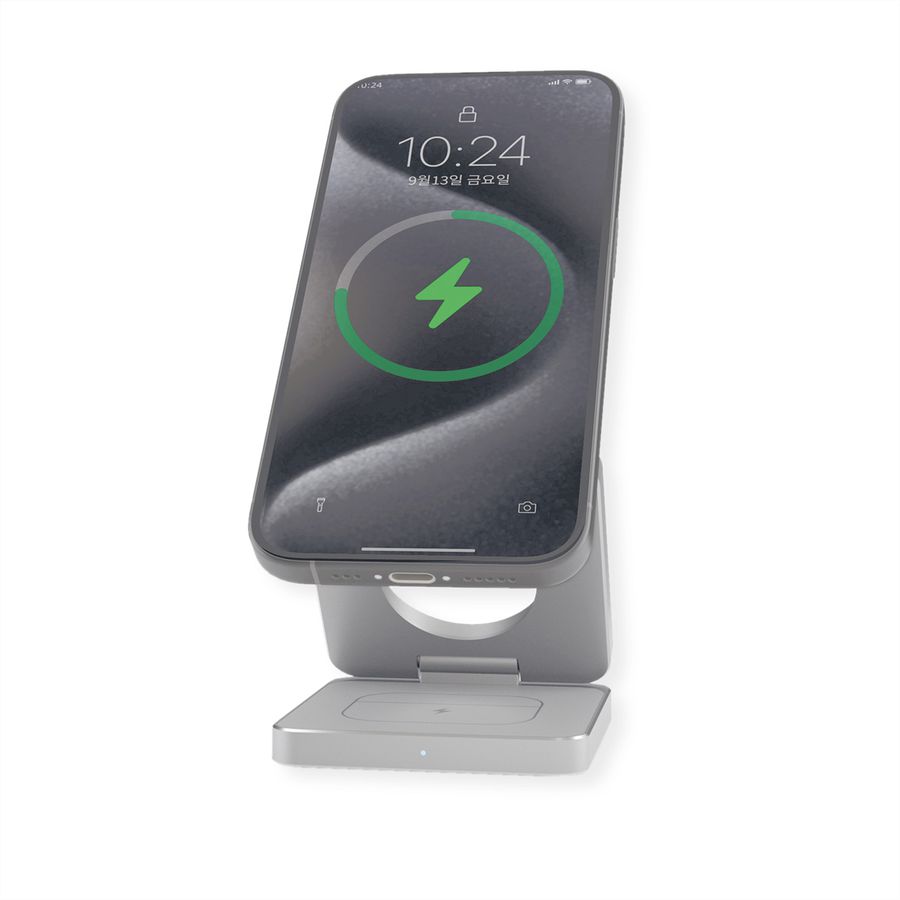 ROLINE 3-in-1 Wireless Foldable Charging Stand, for iPhone Devices
