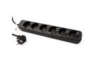 ROLINE Power Strip, 6-way, black, 3 m