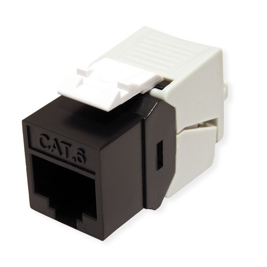 ROLINE Cat.6 (Class E) Keystone Jack SLIM, RJ-45, UTP, tool-free, black