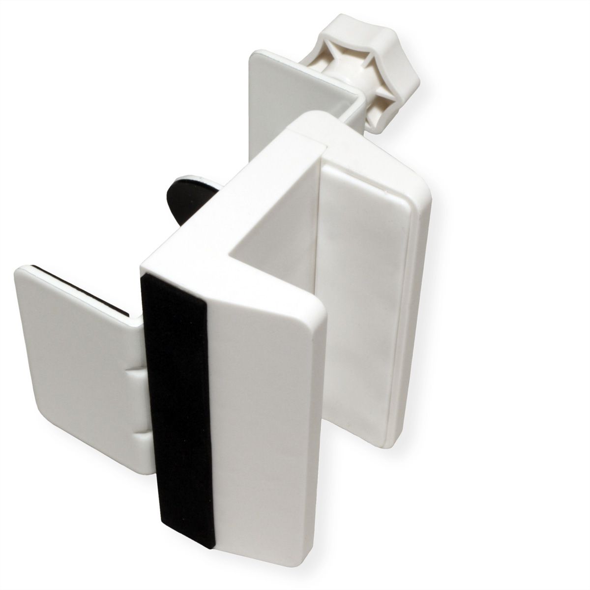 VALUE Clamp-On Power Strip Holder, Desk Leg Mount, white
