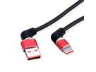 ROLINE 360° Rotation USB 2.0 Cable, C - A, M/M, 60W, Red Black, 2 m