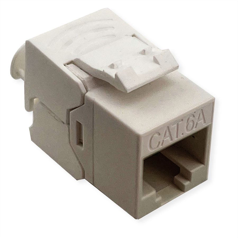 ROLINE Keystone Jack, Cat.6A (Class EA), RJ-45, UTP, tool-free, SLIM and SHORT, white