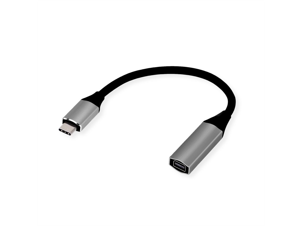 STANDARD USB Type C - Mini DisplayPort Adapter, v1.2, M/F, black, 0.2 m