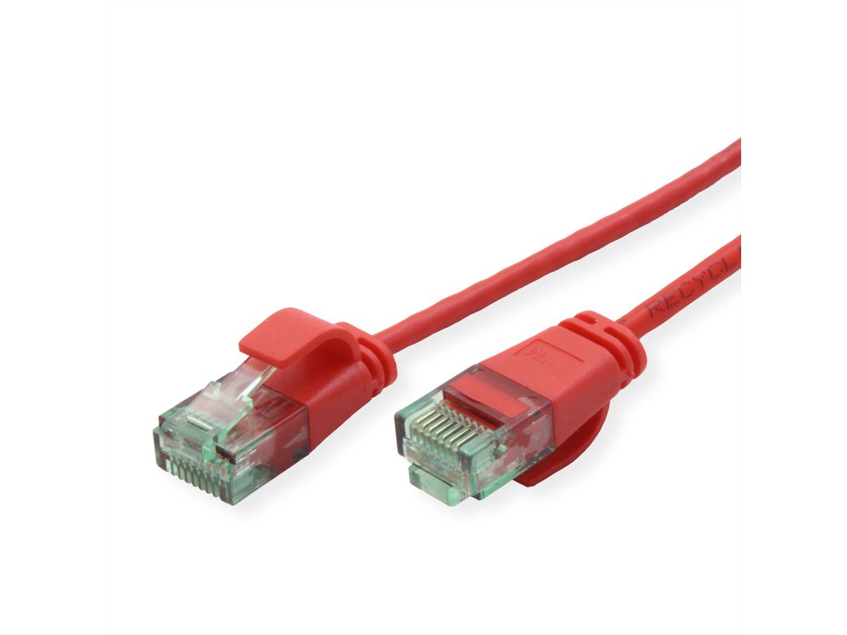 ROLINE RM UTP Data Center Patch Cord Cat.6A (Class EA), Slim, red, 0.15 m