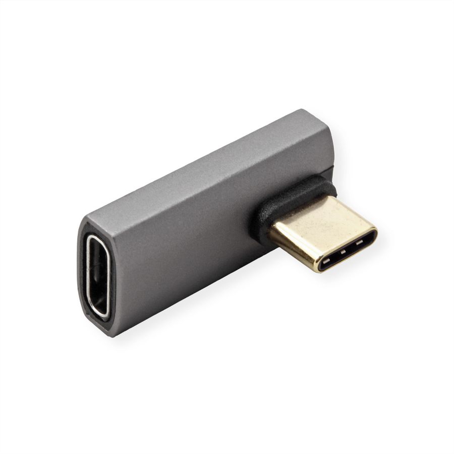 ROLINE Adapter, USB4 Gen 3x2, Aluminum, 90° rotated, Type C, M/F, silver