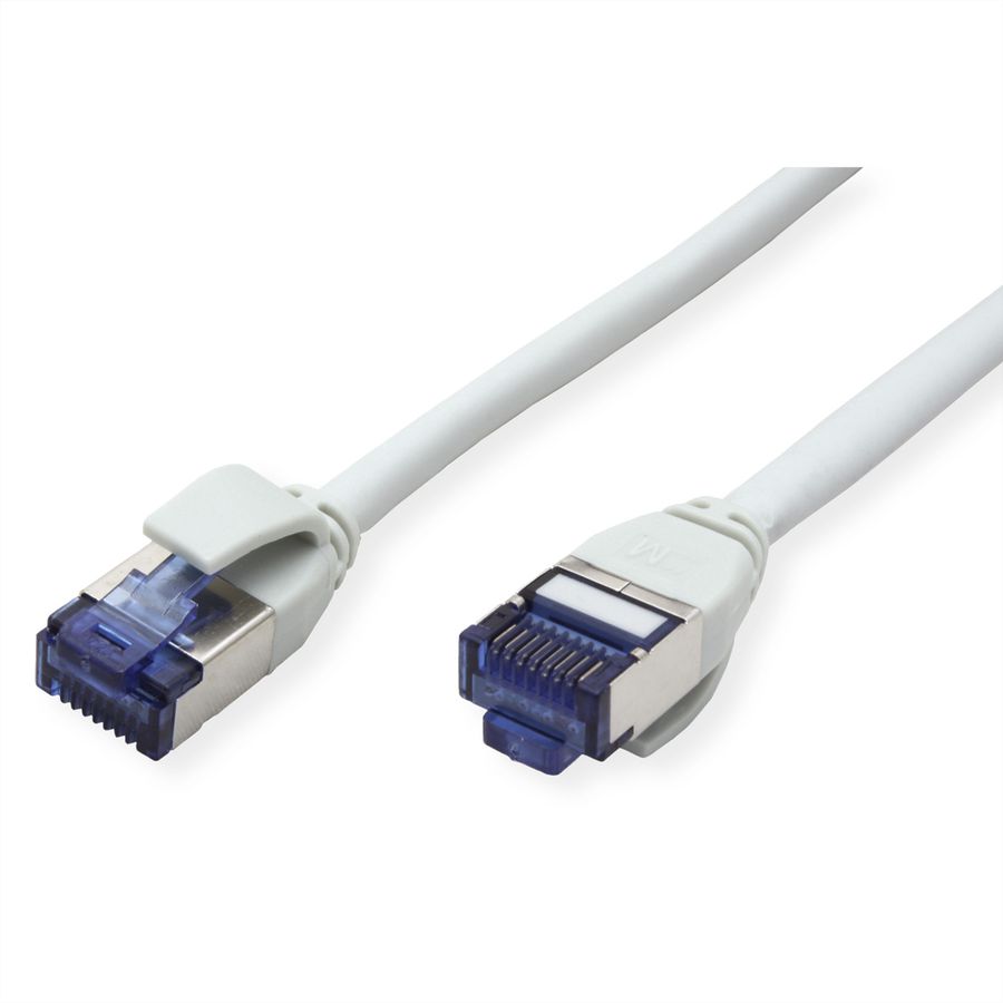 ROLINE S/FTP Patch Cord Cat.6A / Class EA, LSOH, Slim, PoE, grey, 1 m