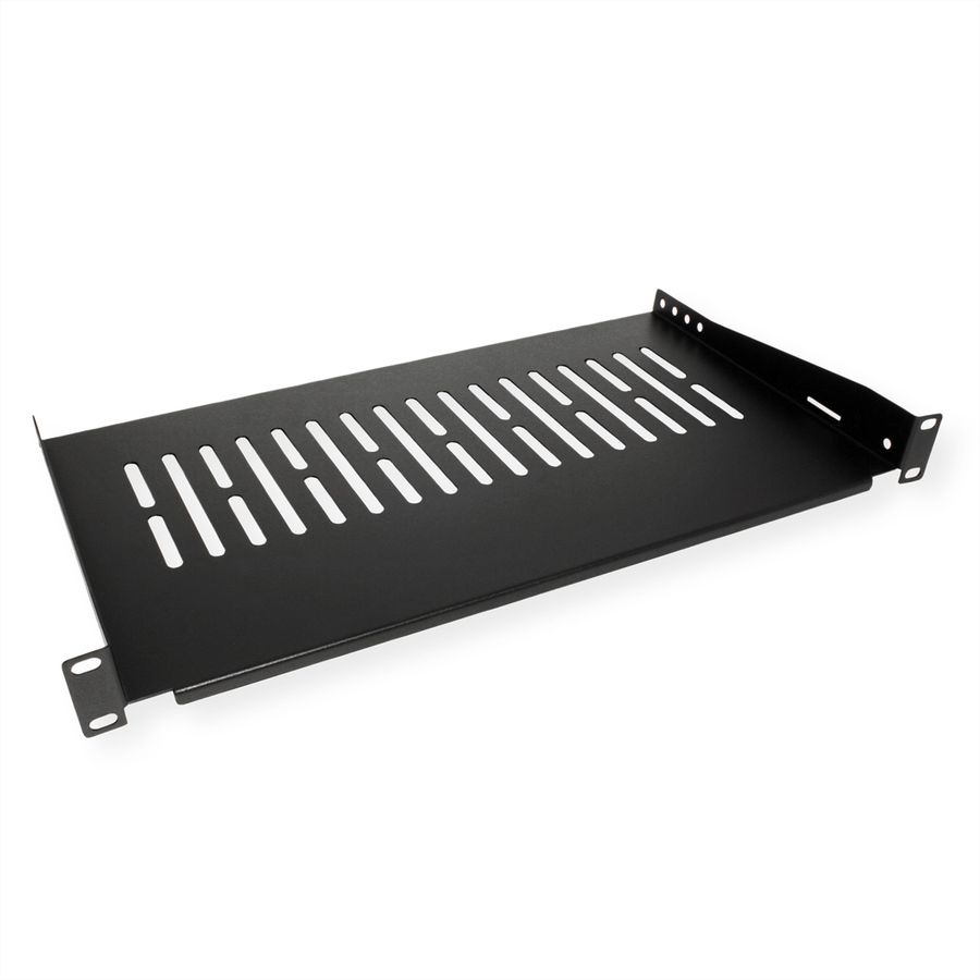 VALUE 19"-Fixed Shelf, 485 x 250mm, max. 10 kg, 1U, black