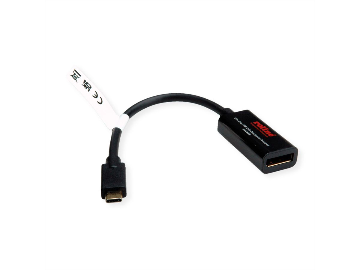 ROLINE Type C - DisplayPort AdapterCable, M/F, Bi-directional, 0.2 m
