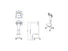 VALUE LCD/TV Mobile Cart, up to 50kg (69 - 165 cm / 27" to 65")