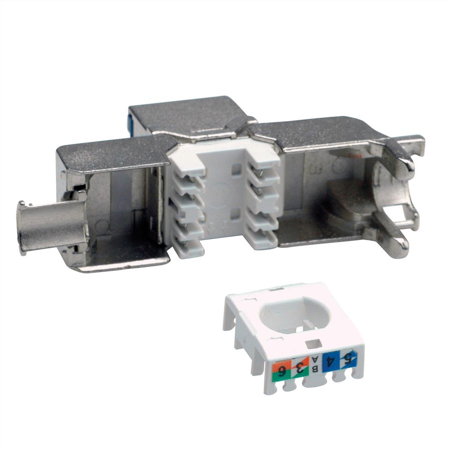 VALUE Cat.6A (Class EA) Keystone, RJ-45, STP, tool-free, silver