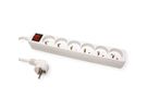 VALUE Power Strip, 6-way UTE, with Switch, white, 1.5 m