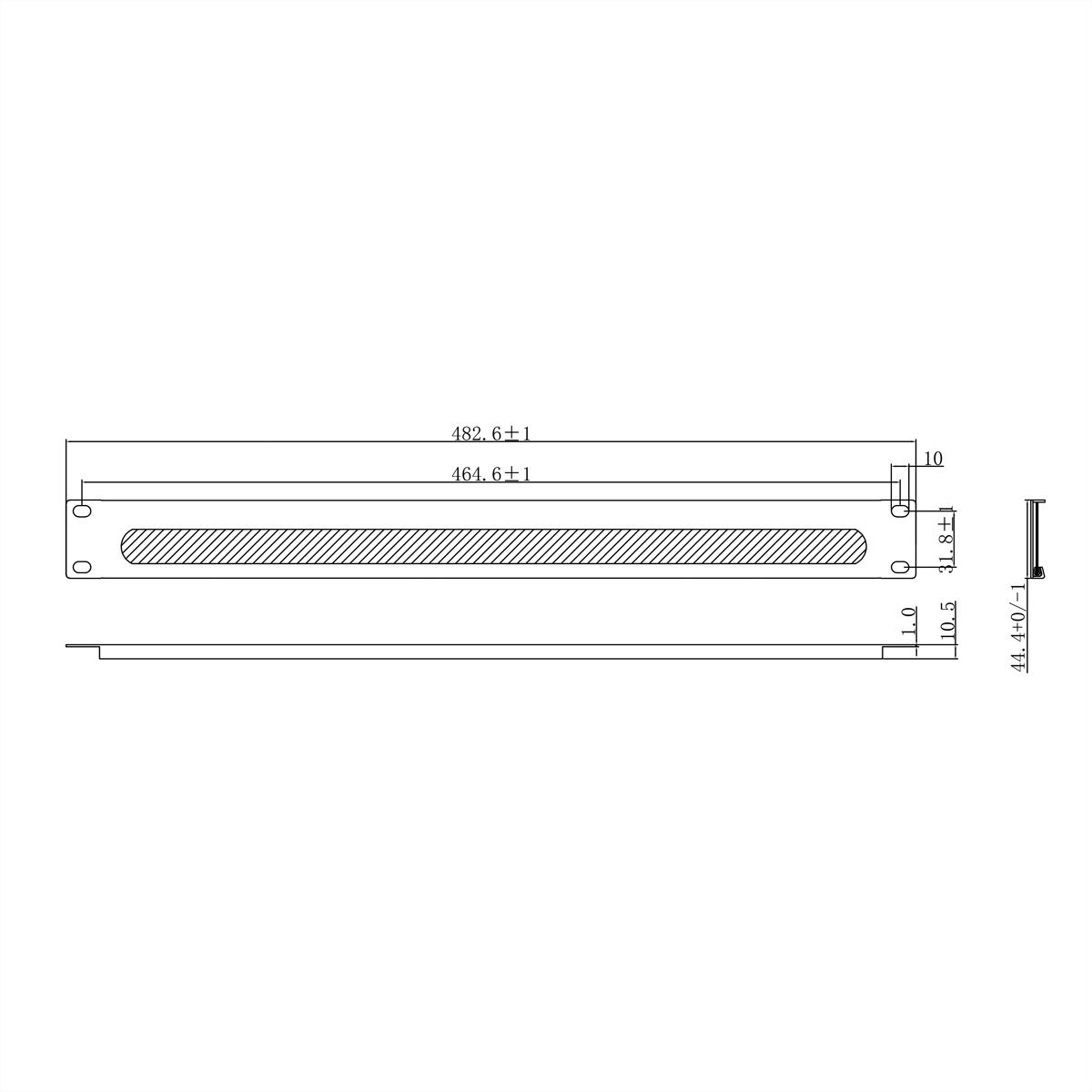 VALUE 19" Cable Entry, 1U, with edge protection, black