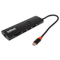 ROLINE USB 3.2 Gen 2 Type C Docking Station, HDMI 4K60, USB 3.2 Gen2, USB-C PD, LAN, SD-Card Reader