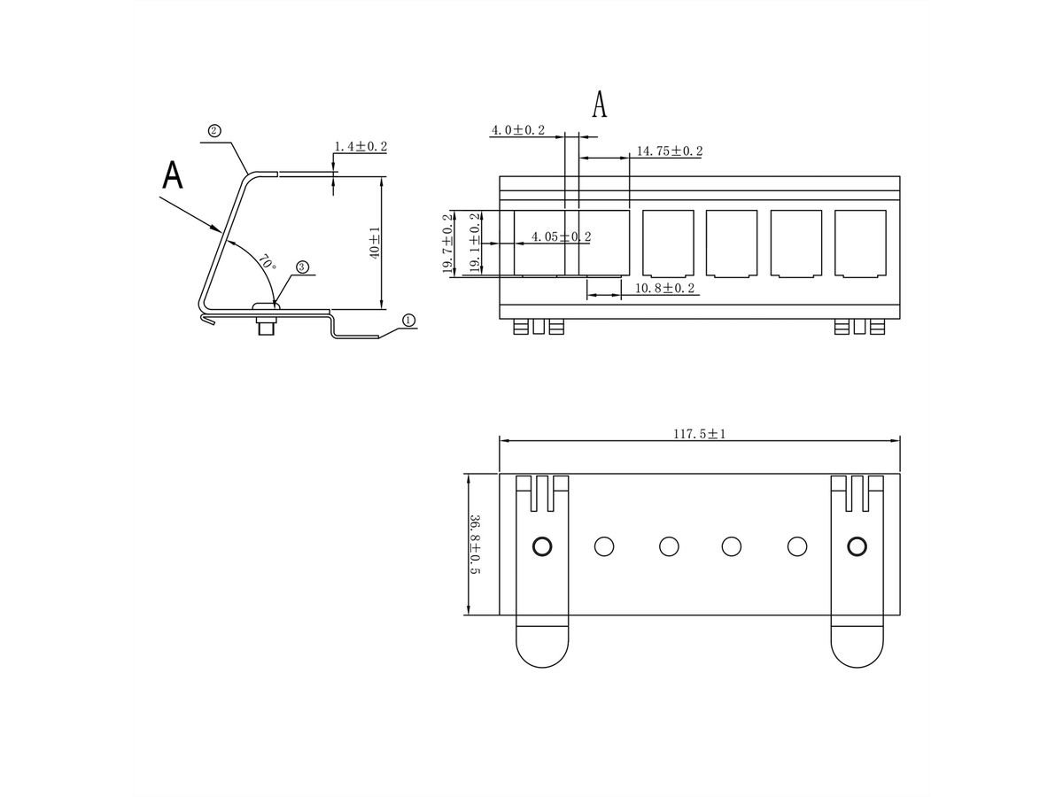 VALUE DIN Rail Adapter, empty, 6x Keystones
