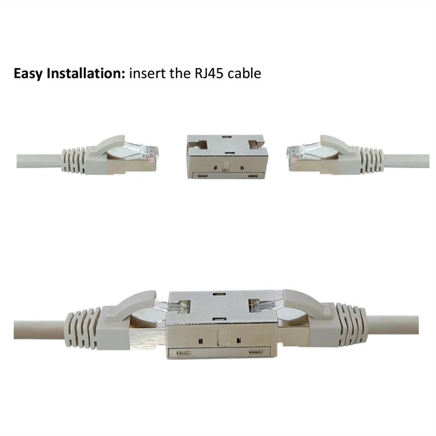 ROLINE RJ-45 Modular Coupler, Cat. 6A (Class EA), shielded, metal housing