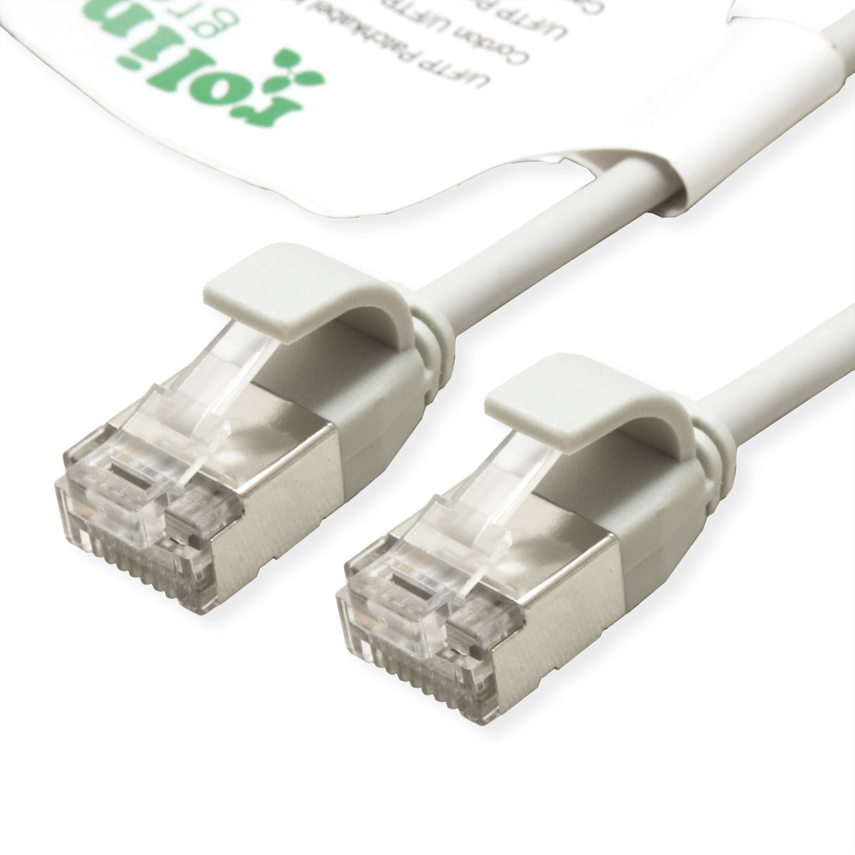ROLINE GREEN U/FTP DataCenter Patch Cord Cat.6A (Class EA), LSOH, slim, grey, 0.3 m