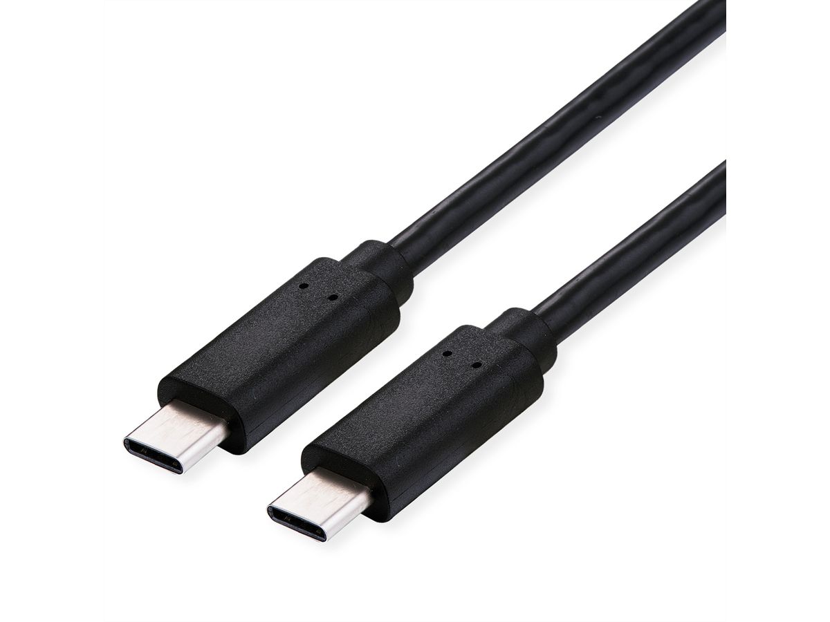 ROLINE Cable USB4 Gen3x2, with Emark, C–C, M/M, 100W, black, 0.5 m