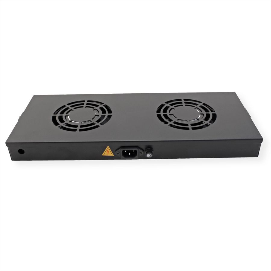 ROLINE 19" Fan unit with 2 fans, ON/OFF black