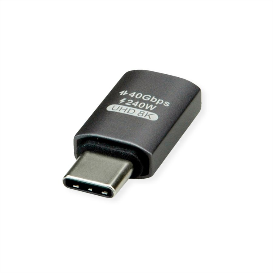 ROLINE Adapter, USB4 Gen 3x2, Aluminum, Type C, M/F, silver