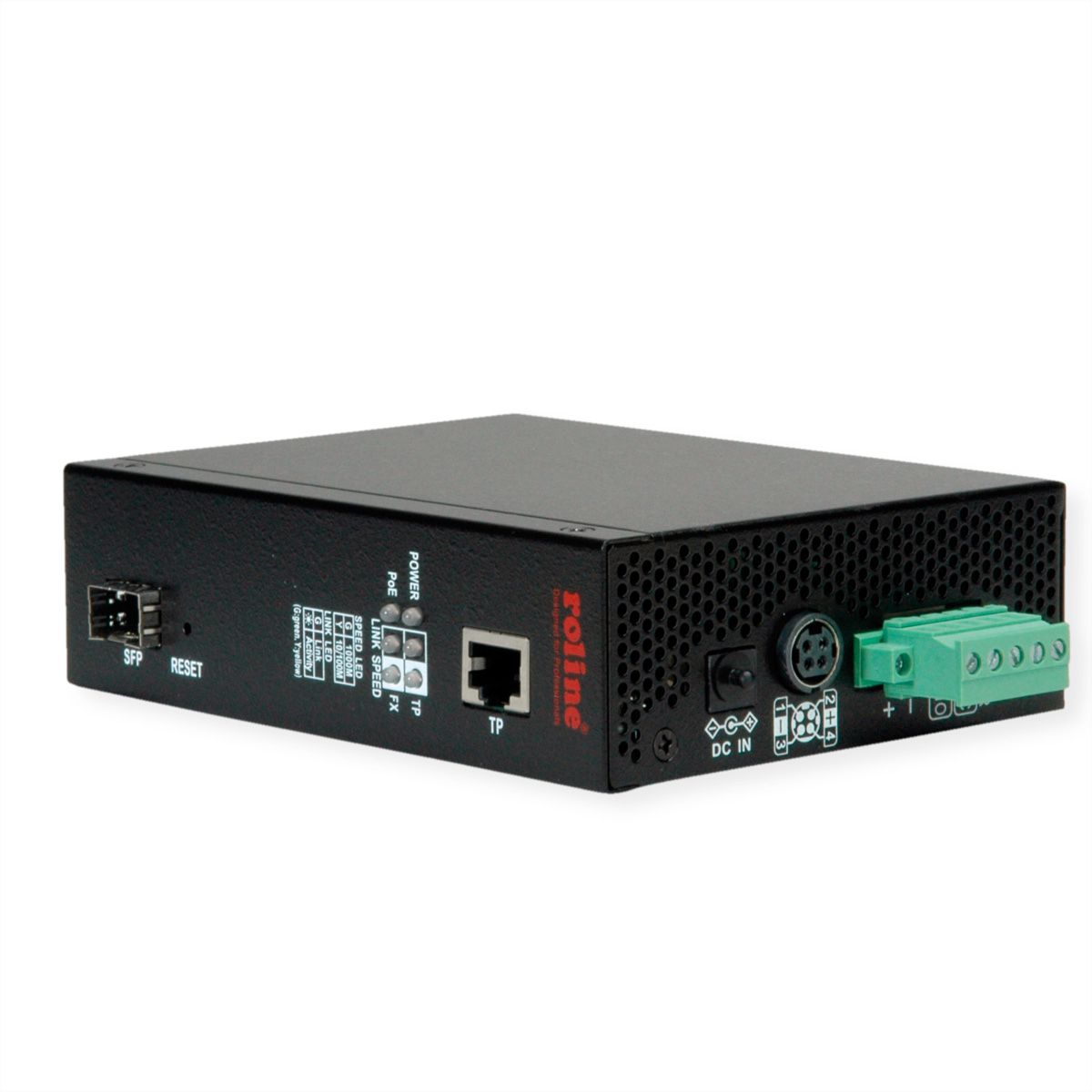 ROLINE Industrial Managed Media Converter Gigabit Ethernet  with PoE++ PSE Support