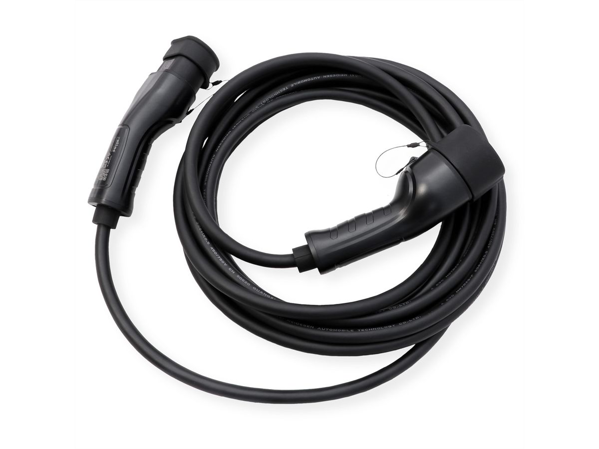 ROLINE EV Charging Cable Assembly Type2, 1-Phase, 250VAC (1P+N+E), 32 A, 7.4 kW, 7.5 m